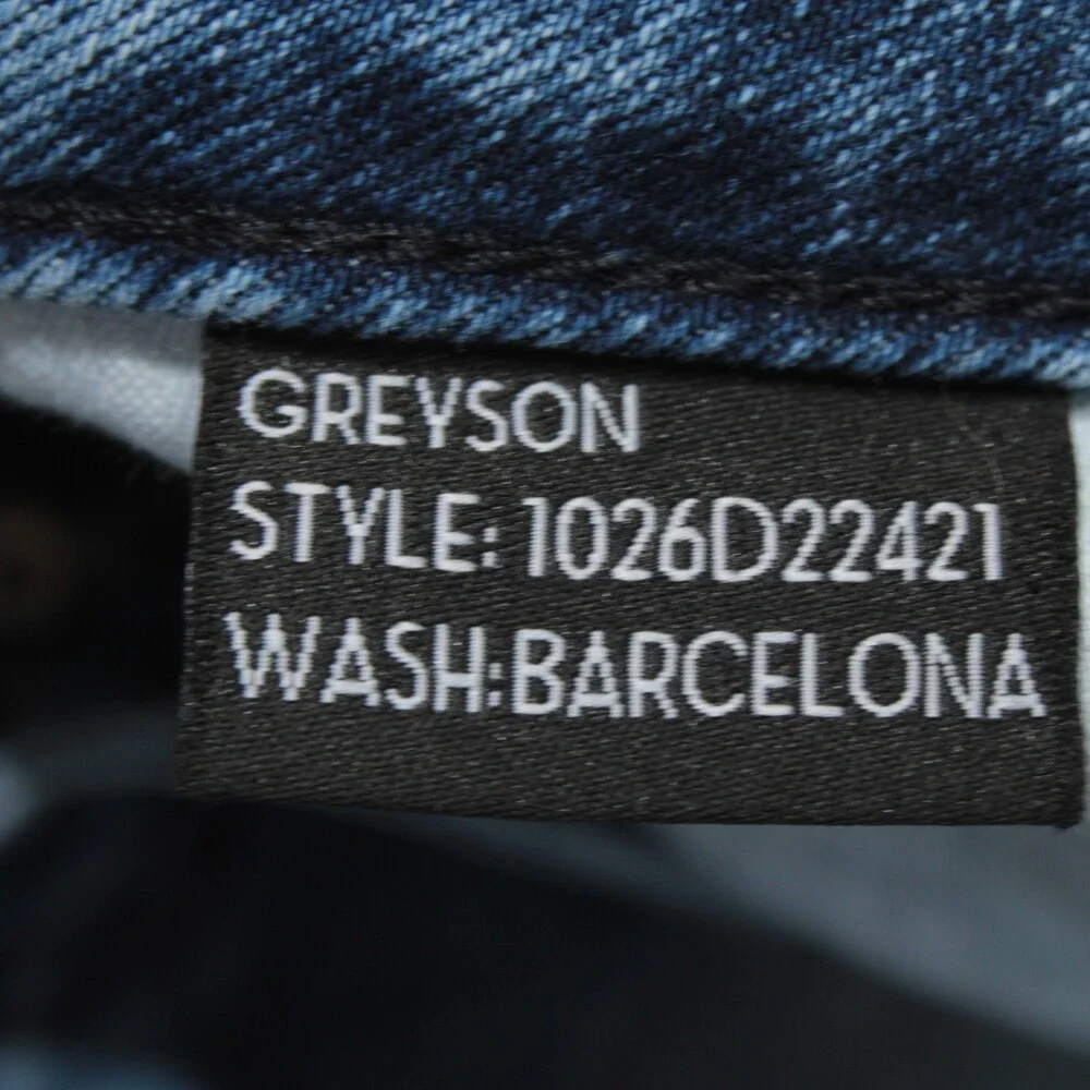 Monfrere NWT Distressed Skinny Jeans Size 34 US Greyson in Blue Cotton Blend